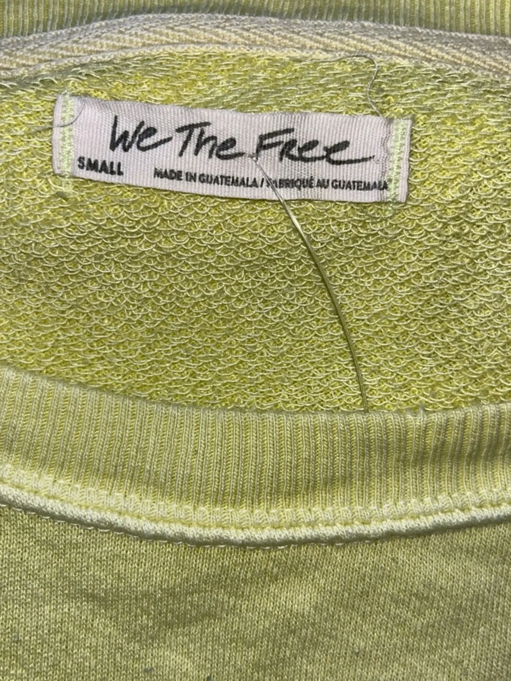 864. FREE PEOPLE We The Free Camden Sweatshirt in Acid Lime Sz S NWOT $78 - Picture 6 of 8